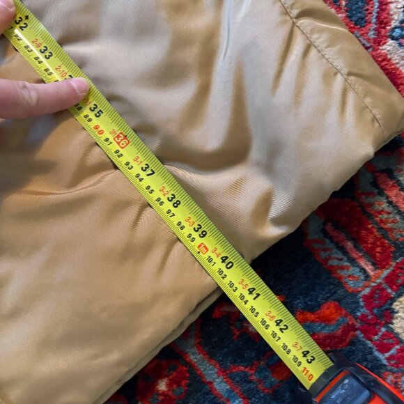 Post Card Puffer Beige Camel Quilted Beltted Mid Length Coat sz 6 - Picture 15 of 15